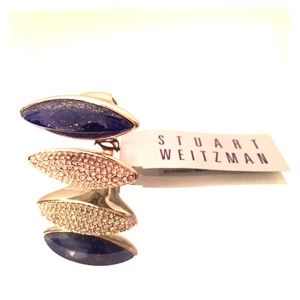 Stuart Weitzman blue stone silver plated ring